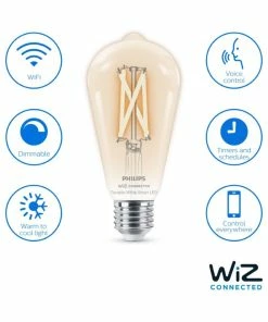 Philips Smart LED Tunable White - Filament Edison ST64 E27, Klar -Indendørs Belysning Butik philips smart led tunable white filament edison st64 e27 klar 2