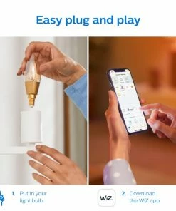 Philips Smart LED Tunable White - Filament Kerte E14, Ravfarvet -Indendørs Belysning Butik philips smart led tunable white filament kerte e14 ravfarvet 10